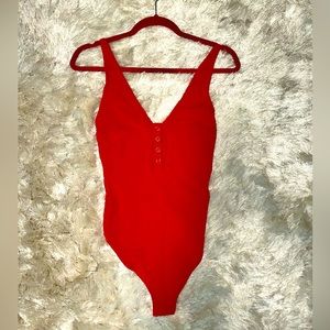 Free People Bodysuit. Red. Size S.